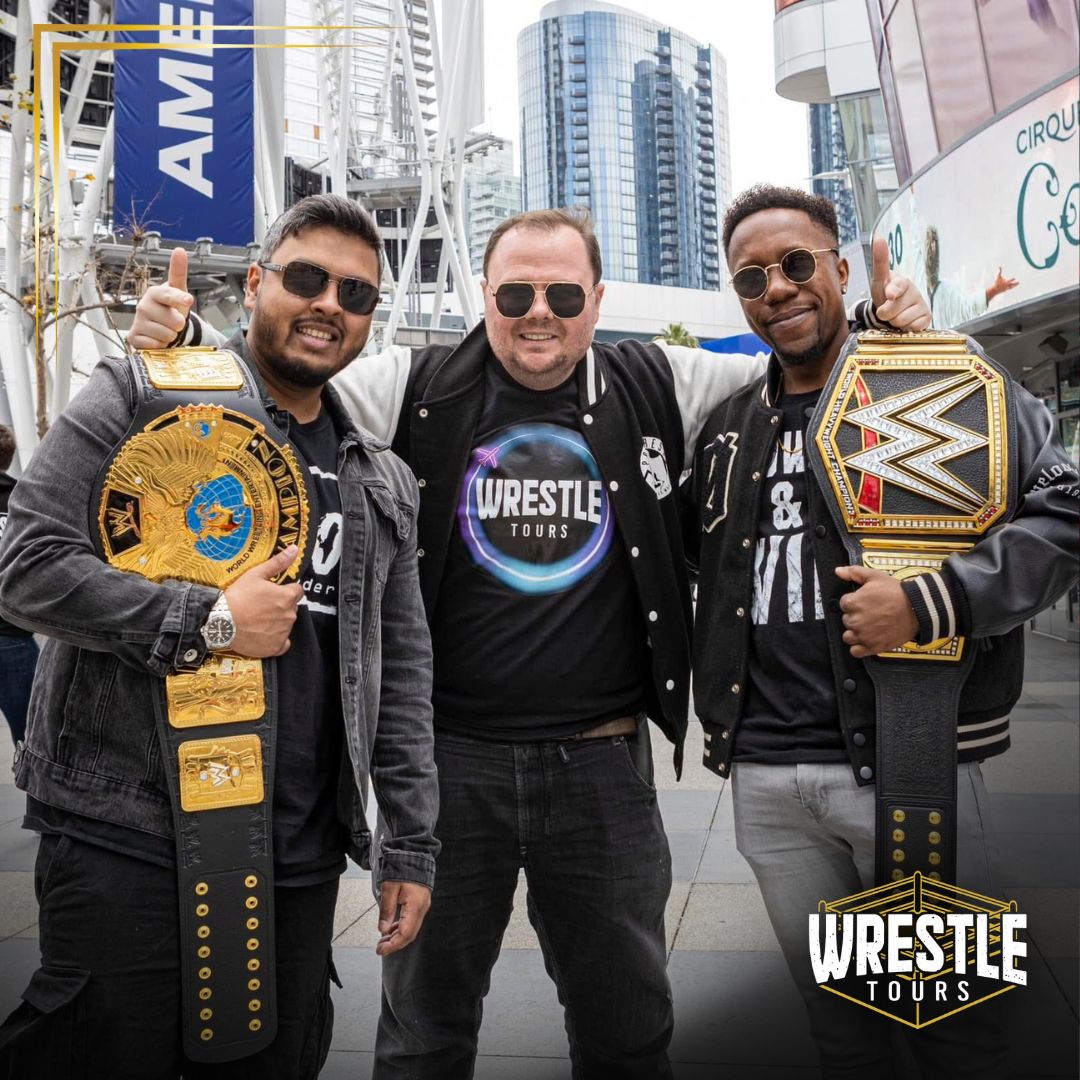 WrestleMania 39 PROGRESS WRESTLING OWNER Lee McAteer with WRESTLETOURS Fans 2023