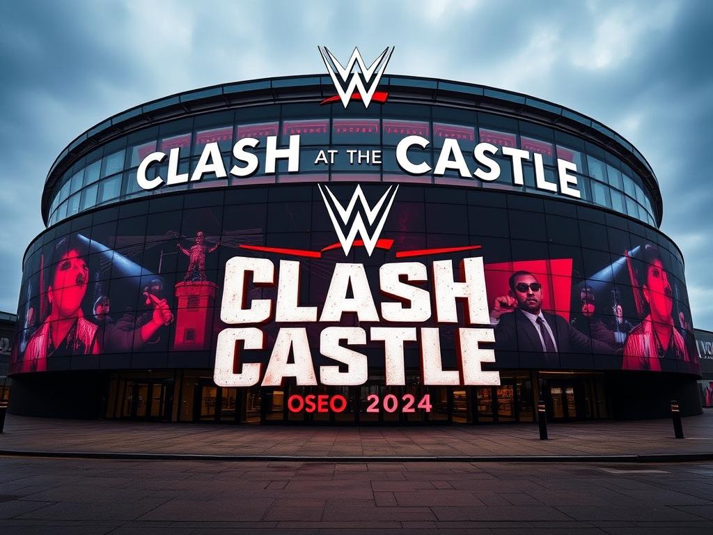 WWE Clash at the Castle in Glasgow promoted by Sky News